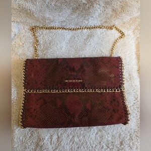 Michael Kors Oversized Chelsea Clutch With Gold Chain - Rare